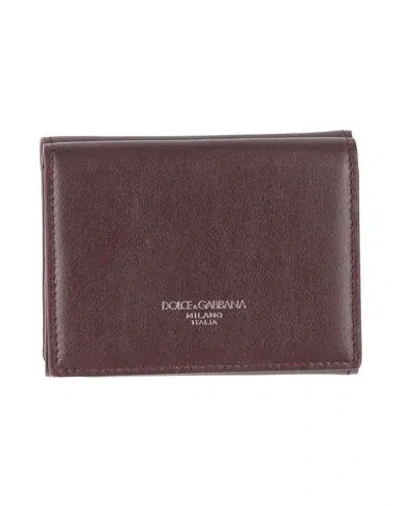 Dolce & Gabbana Man Wallet Plum Size - Calfskin In Purple