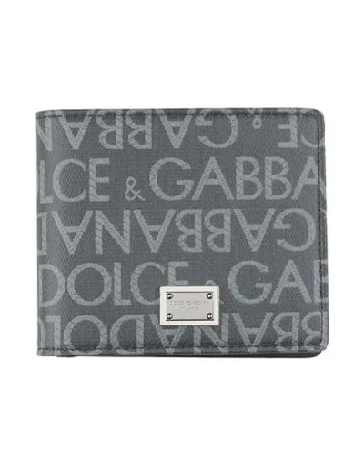Dolce & Gabbana Man Wallet Steel Grey Size - Cotton, Polyurethane, Polyester In Gray