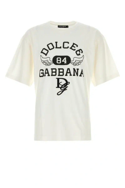 Dolce & Gabbana Men Cotton T-shirt In White