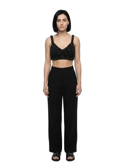 Dolce & Gabbana Marabou Knit Tank Top In Black