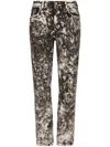 Dolce & Gabbana Marble Print Boyfriend Jeans In Schwarz