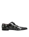 Dolce & Gabbana Marbled Pattern Dress Lace Up Derby Men's Shoes In Black