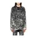Dolce & Gabbana Marbled-print Denim Jacket In Black