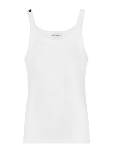 Dolce & Gabbana Marcello Ribbed-knit Tank Top In White