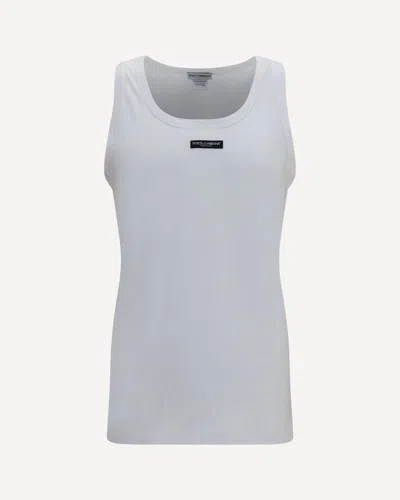 Dolce & Gabbana Marcello Stretch-cotton Tank Top In Gray