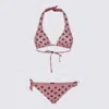 Shop Dolce & Gabbana Pink And Black Bikini Set In Dg Nero F.do Rosa