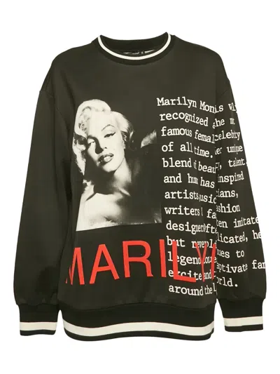 Pre-owned Dolce & Gabbana Marilyn Monroe Graphic Sweatshirt In Black