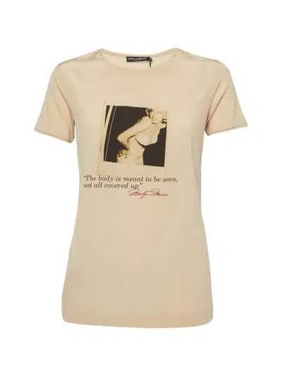 Pre-owned Dolce & Gabbana Marilyn Monroe Printed Top In Neutral