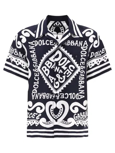 Dolce & Gabbana Marina-print Hawaii Shirt In Blue For Men