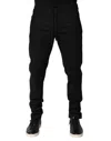 Dolce & Gabbana Marl Black Wool Blend Jogger Sweatpants Pants In Black