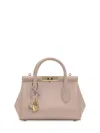 Dolce & Gabbana Marlene Palmellato Leather Handbag In Beige In Pink