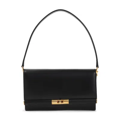 DOLCE & GABBANA DOLCE & GABBANA MARLENE BLACK CALF LEATHER SHOULDER BAG