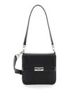Dolce & Gabbana Marlene Black Shoulder Bag With Twist Closure And Logo On The Back In Hammered Leather Man In Black