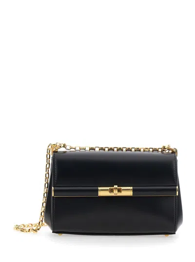 DOLCE & GABBANA 'MARLENE' BLACK SHOULDER BAG WITH TWIST LOCK