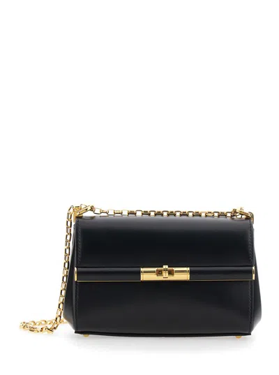 Dolce & Gabbana 'marlene' Black Shoulder Bag With Twist Lock In Leather Woman
