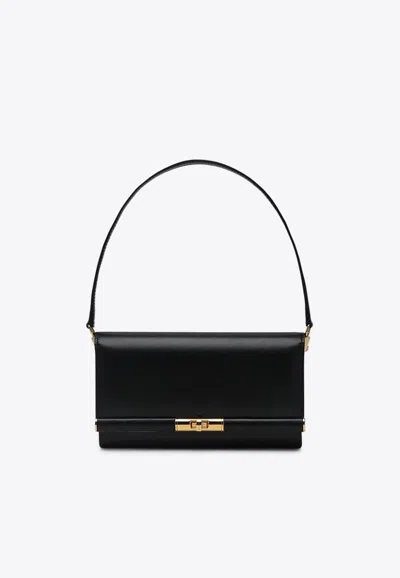 Dolce & Gabbana Marlene Calf Leather Shoulder Bag In Black