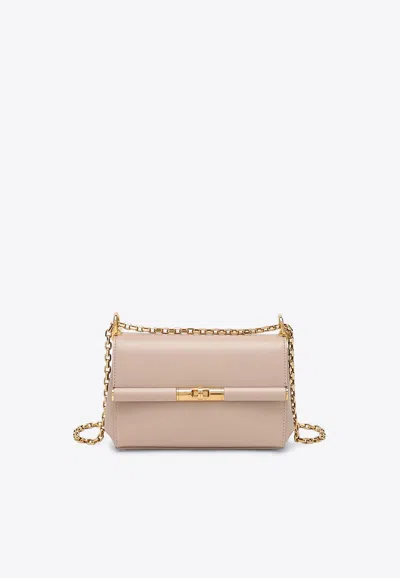 Dolce & Gabbana Small Marlene Satin Shoulder Bag In Dark Beige