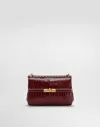 Dolce & Gabbana Marlene City Mini Bag In Polished Alligator In Burgundy