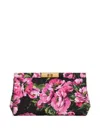 Dolce & Gabbana Marlene Medium Flower-print Clutch Bag In Schwarz