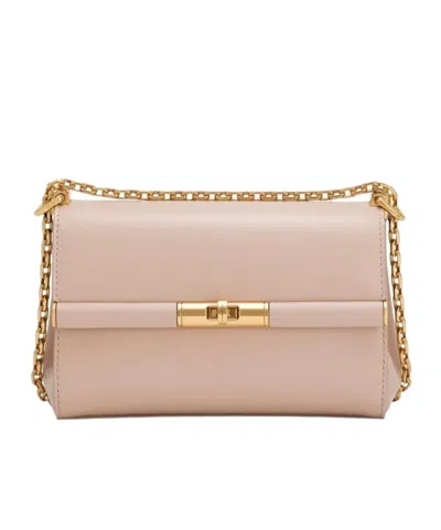 Dolce & Gabbana Small Marlene Satin Shoulder Bag In Dark Beige
