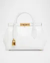 Dolce & Gabbana Small Leather Top Handle Bag In Bianco Ottico
