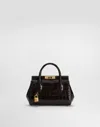 Dolce & Gabbana Marlene Day Mini Handbag In Polished Alligator In Brown