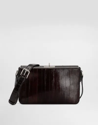 Dolce & Gabbana Marlene Eel Leather Shoulder Bag In Black