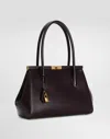 Dolce & Gabbana Aubergine Leather Everyday Marlene Shoulder Bag In Brown