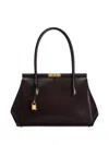 Dolce & Gabbana Aubergine Leather Everyday Marlene Shoulder Bag In Brown
