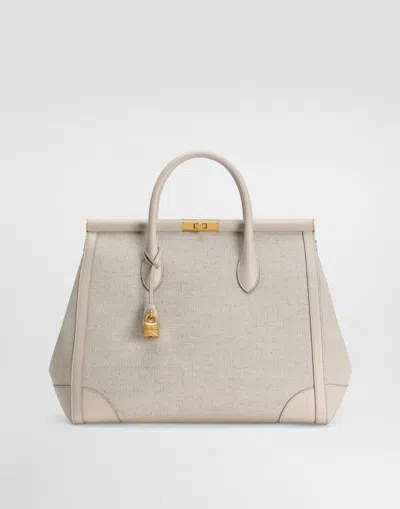 Dolce & Gabbana Marlene Fabric And Calfskin Handbag In Multi