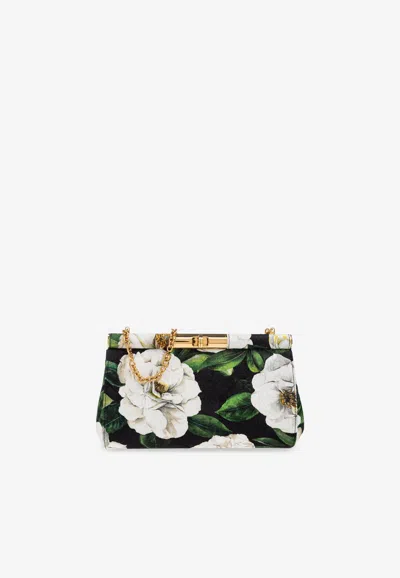 Dolce & Gabbana Marlene Floral Satin Clutch In Multicolor