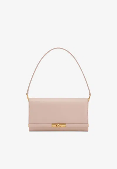 Dolce & Gabbana Marlene Grained Leather Clutch Bag In Pink