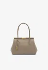 Dolce & Gabbana Marlene Grained Leather Top Handle Bag In Gray