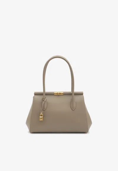 DOLCE & GABBANA MARLENE GRAINED LEATHER TOP HANDLE BAG