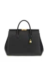 Dolce & Gabbana Structured Leather Shoulder Bag Padlock In Black