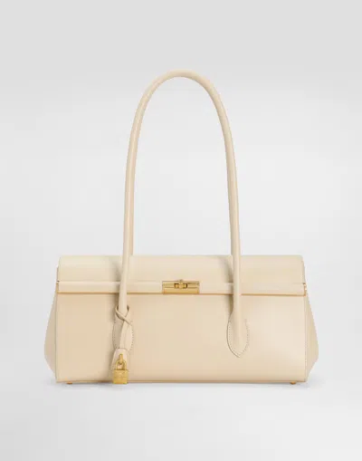 Dolce & Gabbana Marlene Handbag In Palmellato Calfskin In White