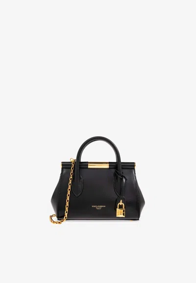 Dolce & Gabbana Marlene Leather Handbag In Black