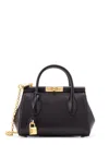 Dolce & Gabbana Marlene Leather Handbag With Logo Print In Black