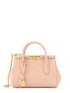 Dolce & Gabbana Marlene Leather Handbag With Logo Print In Pink