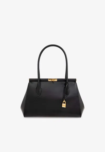 Dolce & Gabbana Marlene Leather Shoulder Bag In Black