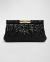 Dolce & Gabbana Marlene Medium Sequined Clutch Bag In Nero