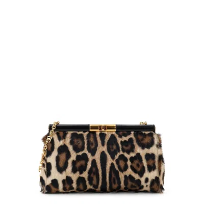 Dolce & Gabbana Marlene Pony Skin Shoulder Bag In Brown