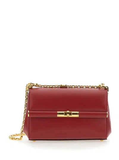 DOLCE & GABBANA 'MARLENE' RED SHOULDER BAG WITH TWIST LOCK