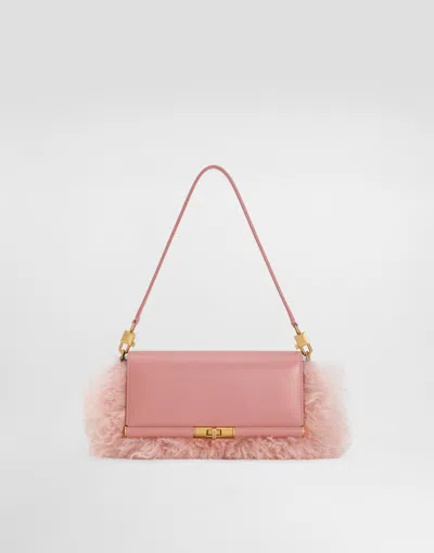 Dolce & Gabbana Marlene Shearling And Palmellato Calfskin Shoulder Bag In Multi