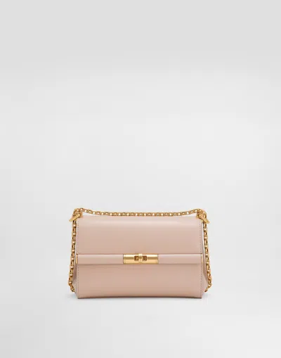 Dolce & Gabbana Small Marlene Satin Shoulder Bag In Dark Beige