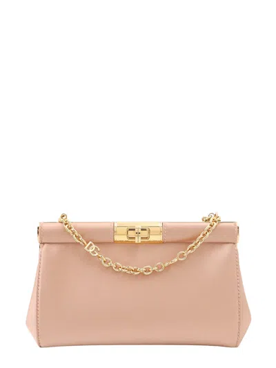 Dolce & Gabbana Marlene Shoulder Bag In Beige Scuro (pink)