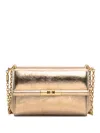 Dolce & Gabbana Marlene Crackled Leather Shoulder Bag In Gold