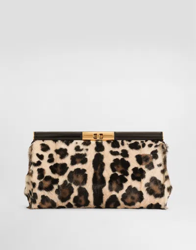 DOLCE & GABBANA MARLENE SHOULDER BAG IN LEO KID LEATHER