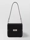 Dolce & Gabbana Marlene Black Shoulder Bag With Twist Closure And Logo On The Back In Hammered Leather Man In Black