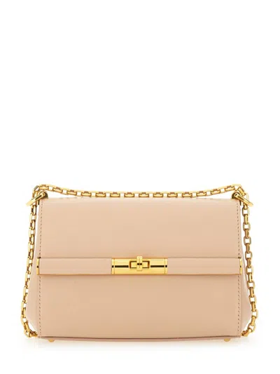 Dolce & Gabbana Small Marlene Satin Shoulder Bag In Dark Beige